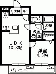プリムラ 2階1LDKの間取り