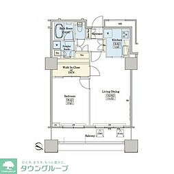 レジディアタワー上池袋（タワー棟） 16階1LDKの間取り