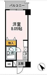 ブルービラ吉原 4階ワンルームの間取り