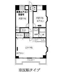 リンデンハイム赤塚 4階2LDKの間取り