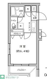 ライジングプレイス板橋 1階1Kの間取り