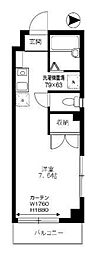 グローサリー本駒込 4階ワンルームの間取り