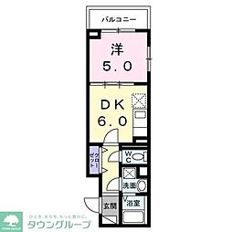ロイヤルパイン　ストリーム 1階1DKの間取り