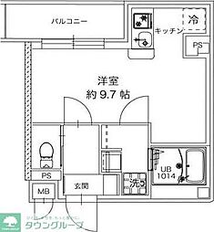 レピュア西尾久レジデンス 1階ワンルームの間取り