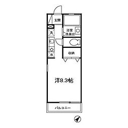 アーバンアレイ 2階ワンルームの間取り