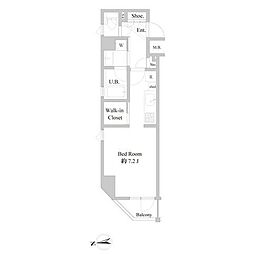 B CITY APARTMENT ITABASHINORTH 3階1Kの間取り