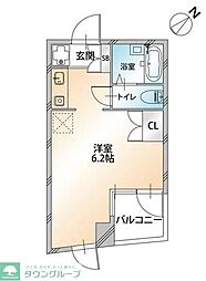 びゅうリエット板橋 3階ワンルームの間取り