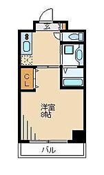 ヴェルデ王子II 7階1Kの間取り