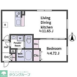 aLATO　OyamaII 3階1LDKの間取り