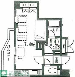サンピエス池袋 ワンルームの間取図画像
