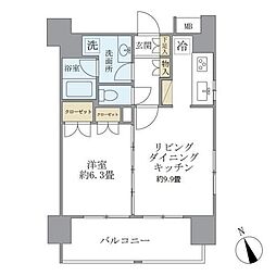 エコロジー白山レジデンス 1LDKの間取図画像