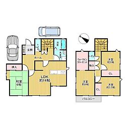 JR片町線(学研都市線) 松井山手駅 徒歩18分 4LDKの間取り