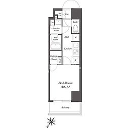 ブランシエスタ浅草千束 9階1Kの間取り