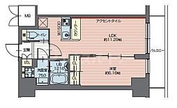 プレジオ西新井 9階1LDKの間取り