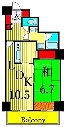 リーデンスタワー 5階1LDKの間取り