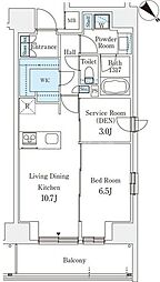 リテラス西日暮里 2階1SLDKの間取り