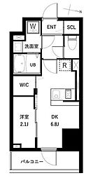 アーバンパーク扇大橋 7階1DKの間取り