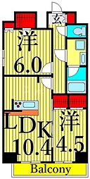 S-RESIDENCE尾久azure 12階2LDKの間取り