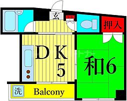 ラフォーレ町屋 3階1DKの間取り