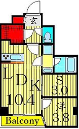 アジールコート山手動坂 3階1SLDKの間取り