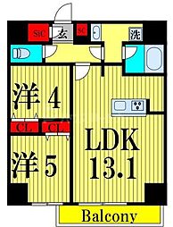 クラリティア西日暮里 2LDKの間取図画像