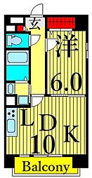 ラフィネット 1階1LDKの間取り