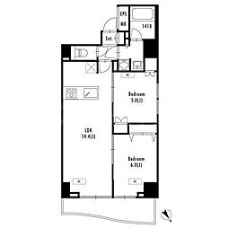 Primal Tabata 7階2LDKの間取り