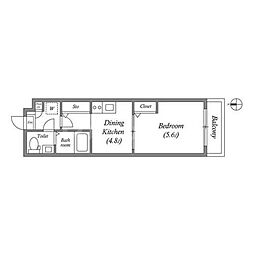 GRAN PASEO舎人 5階1DKの間取り