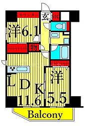 THE OBELISK IMADO 4階2LDKの間取り