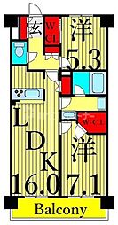 レジディア南千住 10階2LDKの間取り