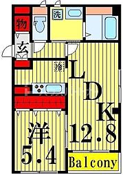 ラシーネ扇サクラ 1階1LDKの間取り