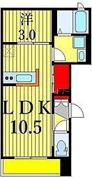 レジデンス西尾久 3階1LDKの間取り