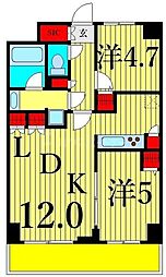 コンフォリア・リヴ根岸二丁目 6階2LDKの間取り