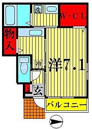 リホープ 1階1Kの間取り