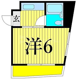 アストラル町屋 8階1Kの間取り