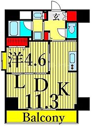 コンフォリア町屋 4階1LDKの間取り