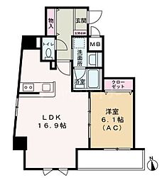 Como Palacio 日暮里 10階1LDKの間取り