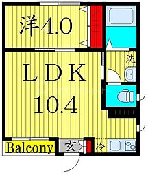 Court Heims 1階1LDKの間取り