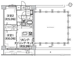 エルフォルテ東日暮里 2LDKの間取図画像