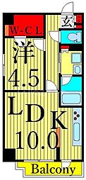Genovia南千住4skygarden 1LDKの間取図画像