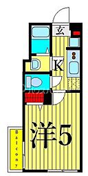 エクセラン西尾久South 1Kの間取図画像