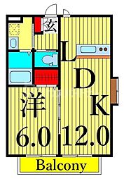 フォレストメゾン三河島 1LDKの間取図画像