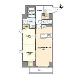 ドゥーエ尾久 2LDKの間取図画像