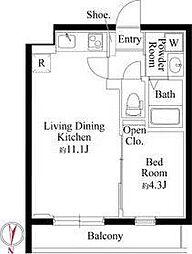 カーサフィオーレ南千住(CASA FIORE南千住) 1LDKの間取図画像