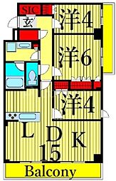 HF東尾久レジデンス 3LDKの間取図画像