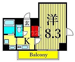 メルヴェーユ 1Kの間取図画像
