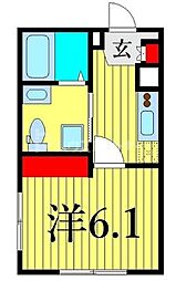 CASAPIAZZA東日暮里 1Kの間取図画像