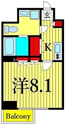 プレール・ドゥーク東京EAST5 1Kの間取図画像