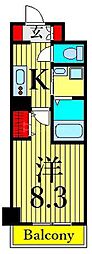 入谷さくらさくレジデンス 1Kの間取図画像