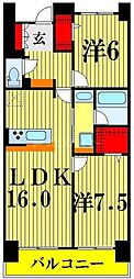 ロイヤルパーリスリバーサイド 2LDKの間取図画像